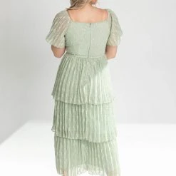 Piper & Scoot The Gunner Tiered Maxi Dress In Pistachio