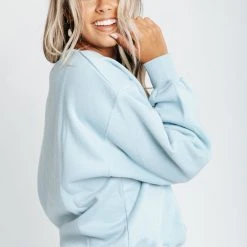 Piper & Scoot Tops The Peace On Earth Sweatshirt In Baby Blue