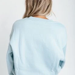 Piper & Scoot Tops The Peace On Earth Sweatshirt In Baby Blue