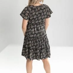 Piper & Scoot The Finley Floral Dress In Black Dresses
