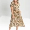 Piper & Scoot The Ryker Floral Midi Dress In Black Dresses