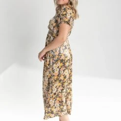 Piper & Scoot The Ryker Floral Midi Dress In Black Dresses
