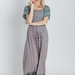 Piper & Scoot: The Cabo Patterned Maxi Dress In Blue