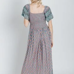 Piper & Scoot: The Cabo Patterned Maxi Dress In Blue