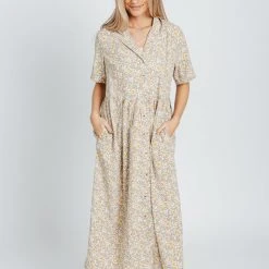 Piper & Scoot The Heidi Collar Dress In Ivory Dresses