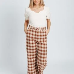 Piper & Scoot The Alice Ribbed Bodysuit In Cream Tops