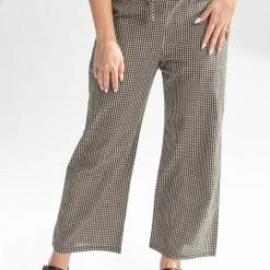 Piper & Scoot Bottoms + Jumpsuits The Kelly Checkered Pants In Black + Taupe