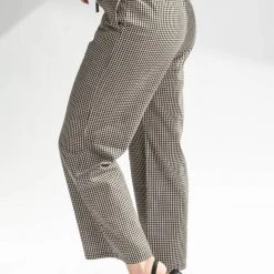 Piper & Scoot Bottoms + Jumpsuits The Kelly Checkered Pants In Black + Taupe