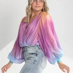 Piper & Scoot The Seville Printed Bodysuit In Magenta Multi