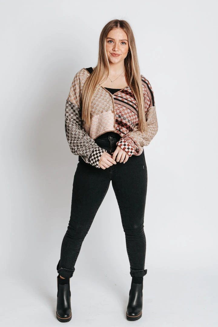 Piper & Scoot Free People: Ready Set Go Cardi In Toffee Combo