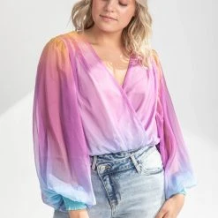 Piper & Scoot The Seville Printed Bodysuit In Magenta Multi