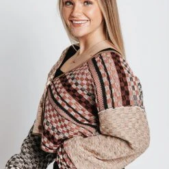 Piper & Scoot Free People: Ready Set Go Cardi In Toffee Combo