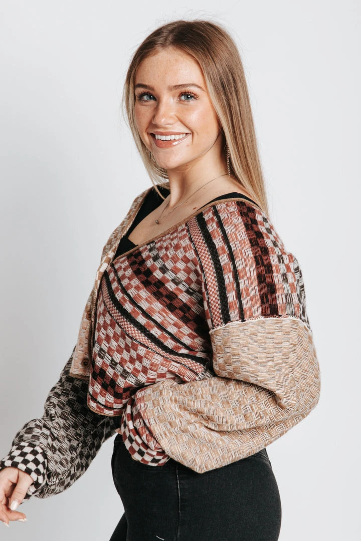 Piper & Scoot Free People: Ready Set Go Cardi In Toffee Combo