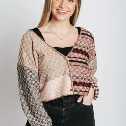 Piper & Scoot Free People: Ready Set Go Cardi In Toffee Combo