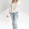 Piper & Scoot Free People: Hit The Road Buttondown In White Tops