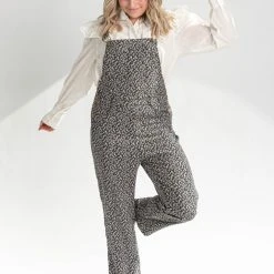 Piper & Scoot The Bruno Floral Overalls In Black Bottoms + Jumpsuits