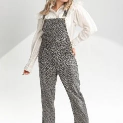 Piper & Scoot The Bruno Floral Overalls In Black Bottoms + Jumpsuits