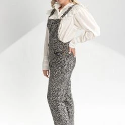 Piper & Scoot The Bruno Floral Overalls In Black Bottoms + Jumpsuits