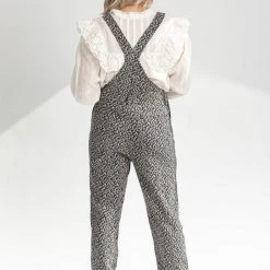 Piper & Scoot The Bruno Floral Overalls In Black Bottoms + Jumpsuits