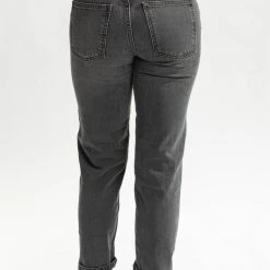 Piper & Scoot Free People: Pacifica Straight Leg Jean In Worn Black