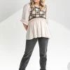 Piper & Scoot Tops The Cordova Crochet Detail Blouse In Cream