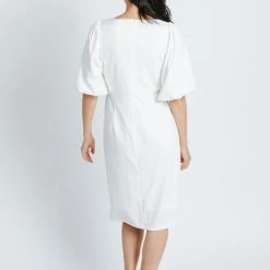 Piper & Scoot: The Graceful Puff Sleeve Dress In White