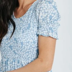 Piper & Scoot The McCall Floral Dress In French Blue