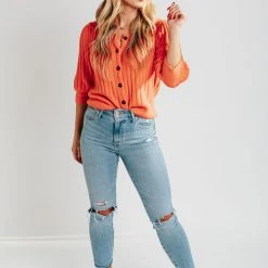 Piper & Scoot Free People: Sloane Cardi In Coral Clay