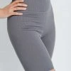 Piper & Scoot The Palmer Ribbed Biker Short In Slate Bottoms + Jumpsuits