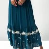 Piper & Scoot The Leeds Tiered Maxi Skirt In Deep Teal