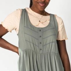 Piper & Scoot The Gerard Button Jumpsuit In Olive Bottoms + Jumpsuits