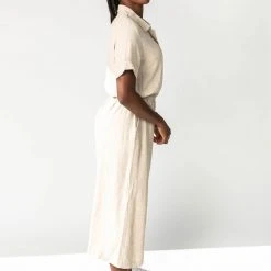 Piper & Scoot The Kaysha Linen Jumpsuit In Natural Bottoms + Jumpsuits