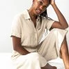 Piper & Scoot The Kaysha Linen Jumpsuit In Natural Bottoms + Jumpsuits
