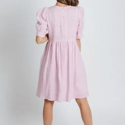 The Sweetheart Puff Sleeve Dress In Lilac