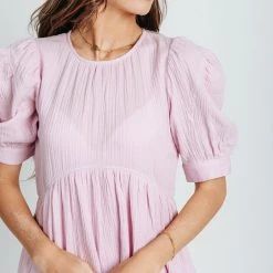 The Sweetheart Puff Sleeve Dress In Lilac
