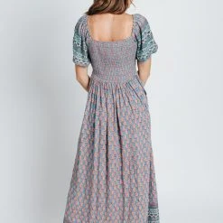 Piper & Scoot: The Cabo Patterned Maxi Dress In Blue