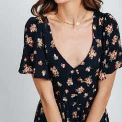 Piper & Scoot: The Elias Floral Maxi Dress In Navy
