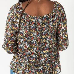 Piper & Scoot The Gatsby Chiffon Blouse In Black Multi