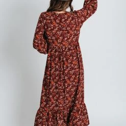 Piper & Scoot The Ontario Cross Tie Dress In Burgundy