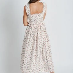 Piper & Scoot The Joan Floral Tank Dress In Off White