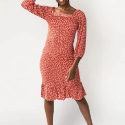 Dresses Piper & Scoot: The Arvy Smocked Midi Dress In Pink
