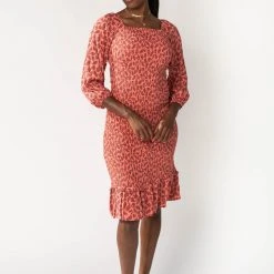 Dresses Piper & Scoot: The Arvy Smocked Midi Dress In Pink