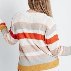Piper & Scoot The Calder Striped Sweater In Red