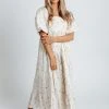 Dresses Piper & Scoot: The Vivienne Square Neck Dress In Ivory