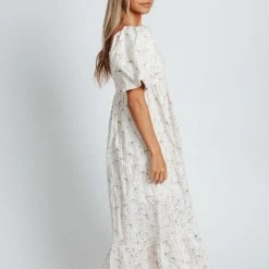 Dresses Piper & Scoot: The Vivienne Square Neck Dress In Ivory