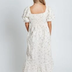 Dresses Piper & Scoot: The Vivienne Square Neck Dress In Ivory