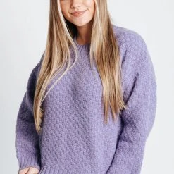 Piper & Scoot The Baird Detailed Sleeve Sweater In Lavender