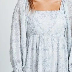 Piper & Scoot: The Brunswick Square Neck Dress In Dusty Blue