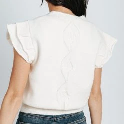 Piper & Scoot Tops The Hawkes Button Knit In Cream