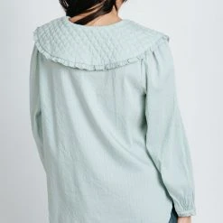 Piper & Scoot Tops The Fantasy Collar Blouse In Mint